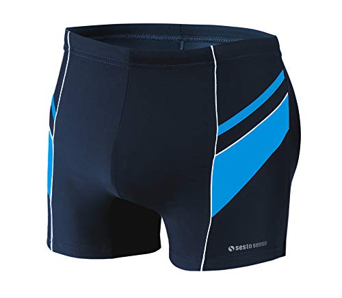 Sesto Senso Maillot de Bain Homme Boxer Trunks Shorts Pantalon (Tailles de M à 4XL) Slips Natation de Sport BD 357 (XXL, Bleu)