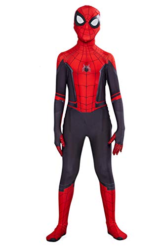 helymore Halloween Combinaison de Film Cosplay Superhero Jumpsuit Serree Impression Araignee avec Masque, Hauteur Appropriee 100cm-110cm