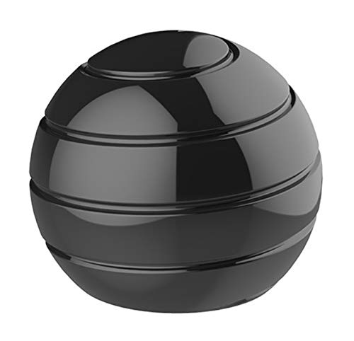 CaLeQi Bureau Cinétique Jouet Bureau Spinner Ball en Métal Gyroscope avec Illusion Optique pour Soulager Le Stress Inspirer La Créativité Intérieure (Noir)