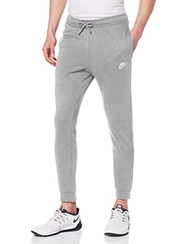 Nike M NSW Club JGGR FT Pantalon de Sport Homme, DK Grey Heather/Matte Silver/(White), FR (Taille Fabricant : XS)