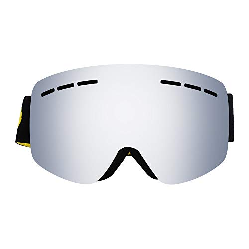 GMRZ Masques De Ski, sans Monture pour Femmes Hommes, Lunettes De Snowboard De Ski OTG avec Lunettes Anti-Buée, 100% UV,3