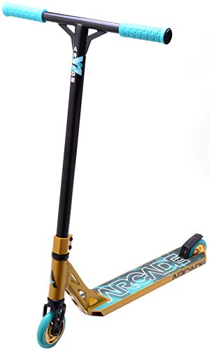 ARCADE Trottinette Freestyle Stunt Scooter (Gold/Teal)