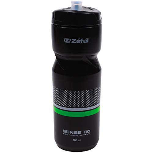 Zéfal Sense M80 - Bidon/gourde hydratation vélo/sport 800 ml - Ergonomique, Sans BPA et Inodore, Noir