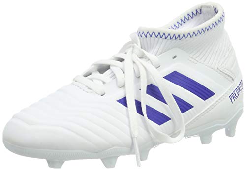 adidas Predator 19.3 FG J, Chaussures de Football Mixte Enfant, Multicolore (FTW Bla/Azufue/Azufue 000), 38 EU