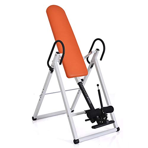 Yocobo Machine inversée Table Comfort Nversion avec Support Dorsal Ultra-épais Table d'inversion pour l'entraînement du Dos (Couleur : Orange, Taille : 113 * 64 * 146cm)