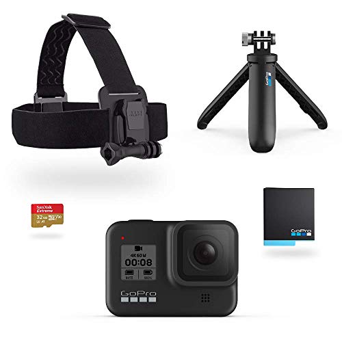 GoPro Pack HERO8 Black - comprend Shorty, bandeau, batterie de rechange et carte mémoire de 32 Go