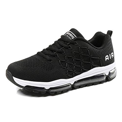 Homme Femme Air Baskets Chaussures Gym Fitness Sport Sneakers Style Running Multicolore Respirante 1643 Black 39
