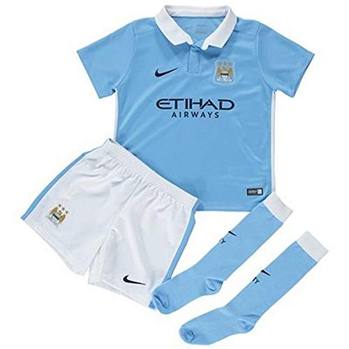 2015-2016 Man City Home Nike Little Boys Mini Kit