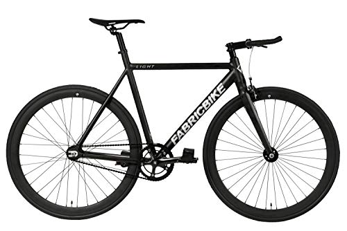 FabricBike Light - Vélo Fixie, Fixed Gear, Single Speed, Cadre et Fourche Aluminium, Roues 28', 3 Tailles, 4 Couleurs, 9,45 kg (Taille M) (M-54cm, Light Matte Black)