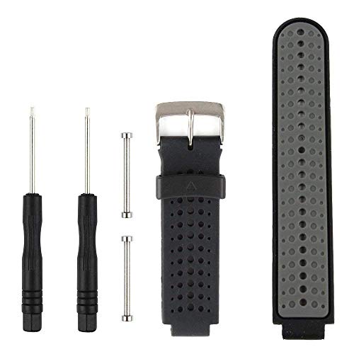 Fit-power de Remplacement Smart Bracelet de Montre Bracelet Accessoire pour Garmin Forerunner 220/230/235/620/630, Taille Unique, Black&Grey