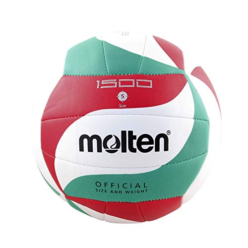 Molten V5M1500 - Ballon de volleyball, couleur blanc/vert / rouge, taille 5
