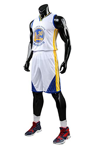 Formesy Homme NBA Curry #30 Golden State Warriors Short de Basket-Ball Retro Maillots d'été Uniforme de Basket-Ball Top & Shorts