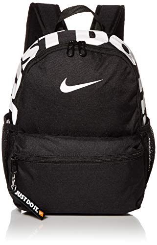 Nike Y NK BRSLA JDI Mini BKPK Sac à Dos de Sport Mixte Enfant, Black/Black/(Glossy White), FR Unique (Taille Fabricant : MISC)