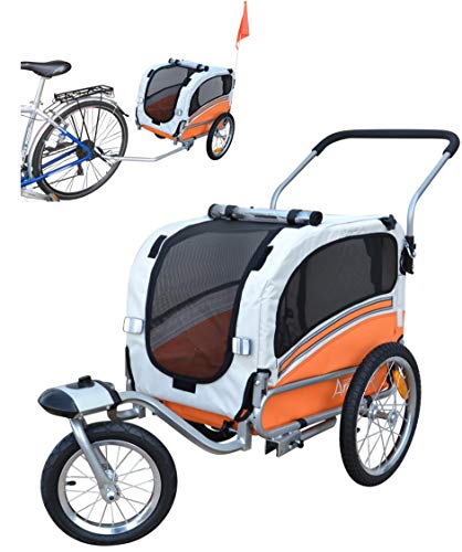 Papilioshop Argo Remorque à vélo et Poussette pour Le Transport de Chien et Animaux (Orange Small)