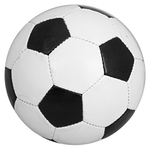 Ballon de football en cuir PU Taille standard 5 Noir/blanc