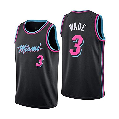 JINHAO Maillot de Basket-Ball pour Hommes NBA Miami Heat # 3 Dwyane Wade Swingman Maillot(Noir5, XL)