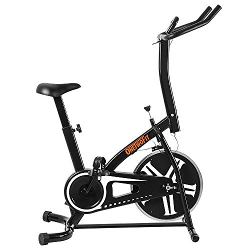 OneTwoFit Spinning Bike Studio d'intérieur Cycles Entraînement Vélo Fitness avec Siège à Hauteur Réglable et Écran LED, Poids Maximum de l'Utilisateur : 265lbs OT077