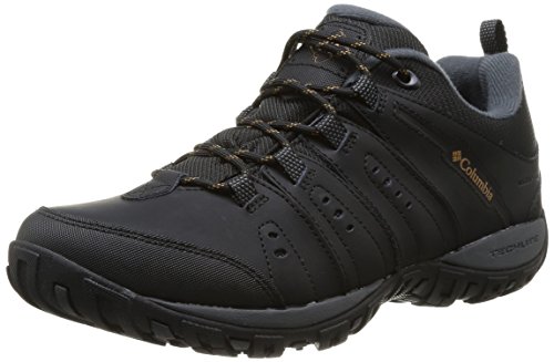 Columbia Waterproof Woodburn Ii, Chaussures de Randonnée homme,Noir(Noir (Black, Caramel) 45 EU