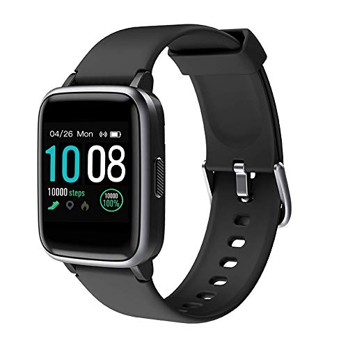 GRDE Montre Connectée Smartwatch, Bluetooth 5.0 Montre Sport Podomètre Moniteur de fréquence Cardiaque Sommeil SMS Appel 5ATM Imperméable Fitness Tracker pour Femme/Homme Android iOS