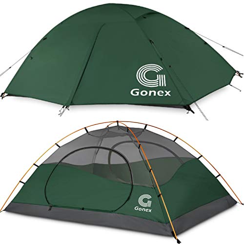 Gonex Tente de Camping 2 Personnes 3 Saisons Dôme Classique Imperméable Résistante au Vent