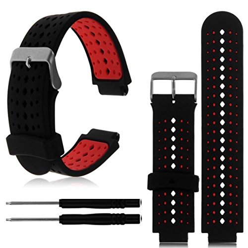 Pour Garmin Forerunner 220/230/235/620/630,Cooljun Bande de montre-bracelet de rechange de silicone souple (rouge)