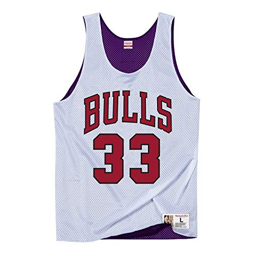 Mitchell & Ness NBA Débardeur Chicago Bulls Scottie Pippen 1995 All Star #33 White XL Mauve/Blanc