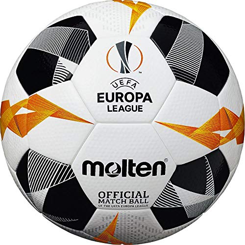 Molten Ballon de Football Unisexe UEFA Europa League Officiel 5003, Blanc/Noir/Orange, Taille 5