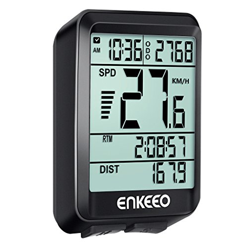 ENKEEO Ordinateur Compteur de Véloavez Actuelle/Moyenne/Maximale Vitesse Speed Tracking Speedometer, Temps de Voyage/Distance pour Le Cyclisme