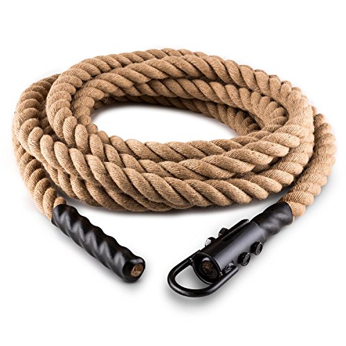 Capital Sports Power Rope - Corde Cross-Training de Musculation/Fitness avec Crochets de 12m (Corde de Chanvre)