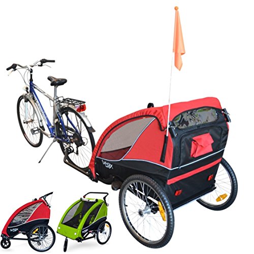 PAPILIOSHOP B-FOX Remorque à vélo pliable poussette chariot pour 1 ou 2 enfants