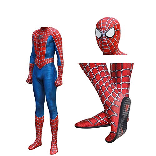 JUFENG Raimi Spiderman Kostuum Costume 3D Imprimer Complet du Corps Halloween Cosplay Costume Semelle Lentille Masque pour Adult Enfants Halloween Costume,A-XXL