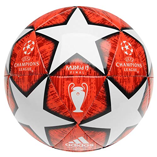 adidas Taille 4 2019 Champions League Madrid Ballon de Football Final, Rouge/Blanc Ans 8-12 Années