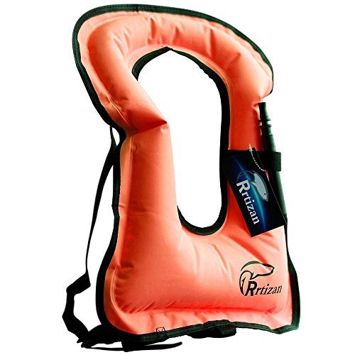 Rrtizan Adulte Unisexe Portable gonflable Tuba Gilet pour la plongée en toute sécurité XL orange