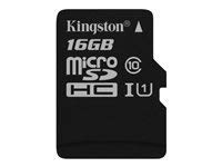 Kingston SDCS/16GBSP  MicroSD Canvas Select  UHS-I Classe 10 avec vitesse de lecture allant jusqu'à 80Mo/s (  carte seule ) - Donnez vie à vos vidéos HD