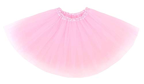 Ksnrang Adulte Femme Ballet Tutu en Tulle Jupe 3-Couche D'élastique Mini Robe   pour   S'habiller   Fête Les Costumes Danse 1980s Costume Accessories Organza Jupe pour Femme Girls (Rose)