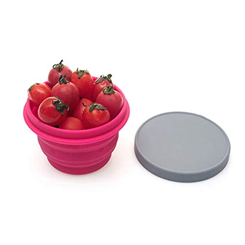 Tasse ZYLIANG Folding Cup, Le Silicone Se Pliant, Le Bol de Compression télescopique de Voyage, Peuvent être utilisés pour Boire Le Plat de Fruit de café (Color : Pink, Size : 8x8.5x12cm)