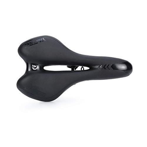 Asvert Selle de Vélo Confort Coussin de Vélo Respirant Creux Siège de Vélo avec Ressort Antichoc Selle Ergonomique pour Vélo de VTT/Vélo de Route/Vélo de Loisir/Vélo Pliant, 28 * 16 * 4cm, Noir