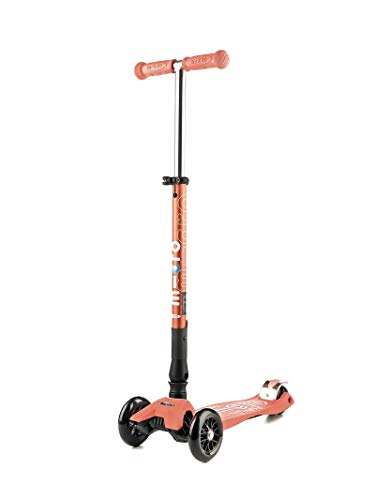 Micro Mobility-Trottinette Maxi Micro Pliable-Trottinette junior 3 roues légère et robuste - Navigation par transfert de poids - Hauteur de guidon réglable - Couleur Rose Corail - À partir de 5 ans