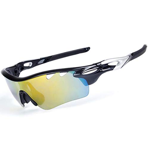 Lunettes photochromiques QXYOUNGB Cyclisme Sports de Plein air VTT équitation pêche pêche décoloration Lunettes de Soleil Lunettes de Soleil Moto Lunettes (Black)