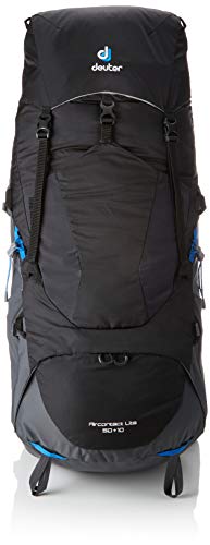 Deuter Aircontact Lite 50 + 10 Sac à Dos Mixte Adulte, Noir (Black-Graphite), 80 Centimeters