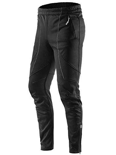 Letook Pantalon de Cyclisme d' Hiver Thermique Pantalon Vélo Coupe-Vent Sport Imperméable pour Homme 100231 L