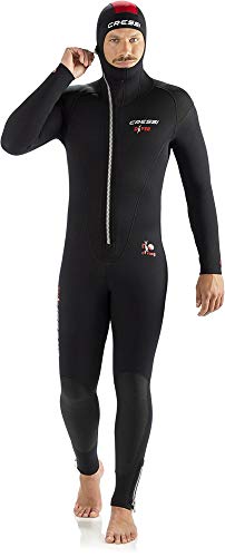 Cressi 1946 Diver Man Monopiece Wetsuit 7mm Combinaisons de Plongée Mixte Adulte, Noir/Rouge, XXXL/7