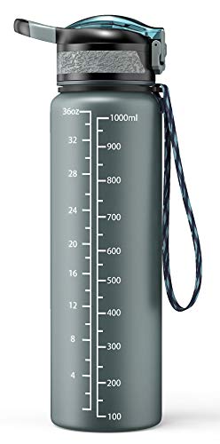 Cocoda Gourde Sport, 1000ml Tritan sans BPA Bouteille d'eau avec Un Clic Ouvrir Le Couvercle Rabattable, Verrou Anti-Fuite, Grande Bouteille Gourde Réutilisable pour Cyclisme Randonnée