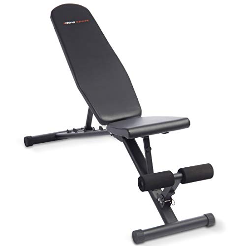 Ultrasport Banc de musculation universel  repliable et supportant une charge maximale de 500 kg, utilisable à domicile comme banc de fitness ou appareil pour abdominaux, rangement peu encombrant