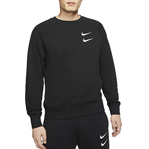 Nike CJ4871-010 Swoosh Crew Sweat-Shirt à col Rond pour Homme Noir - Noir - XS