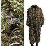 OUTERDO Suits Camouflage Feuille Ghillie Suit Woodland Camo Tenue de camouflage jungle 3D Hunting Chasse