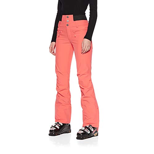 Roxy Rising High-Pantalon de Ski/Snowboard Taille Haute pour Femme, Living Coral, FR Fabricant : S