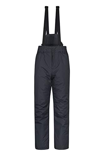 Mountain Warehouse Pantalon de Ski Hommes Dusk - Deux Poches, guêtres de Ski, Taille élastique, déperlant - Idéal pour Ski et Snowboard Noir M