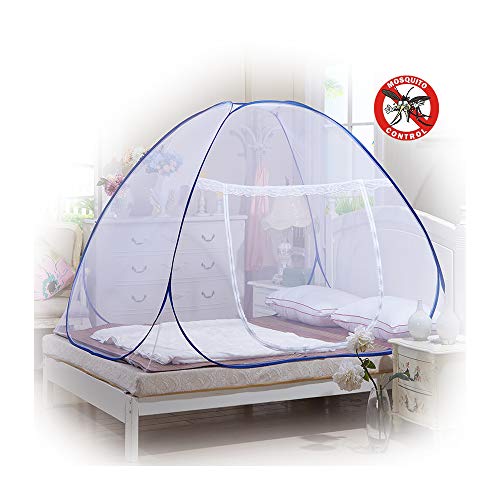 Moustiquaire en forme de dôme à installation facile, pliable, protège des insectes - Tente pop up pour lits et chambre à coucher - Rechel, blanc, 180*200*150cm