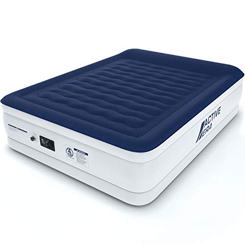 Active Era Matelas Gonflable Luxe 2 Personnes, Pompe Électrique Intégrée, Oreiller surélevé avec Technologie I-Beam, 203 x 152 x 56 cm